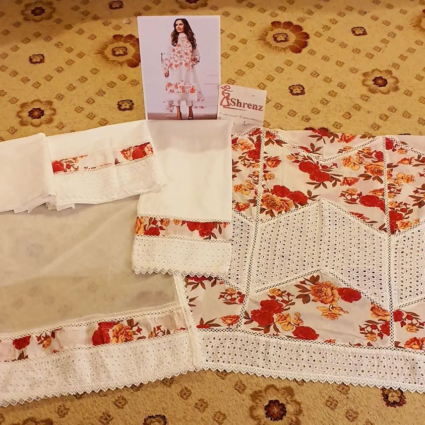 Farida Hassan White Luxury Chikankari Collection Replica - Image 2