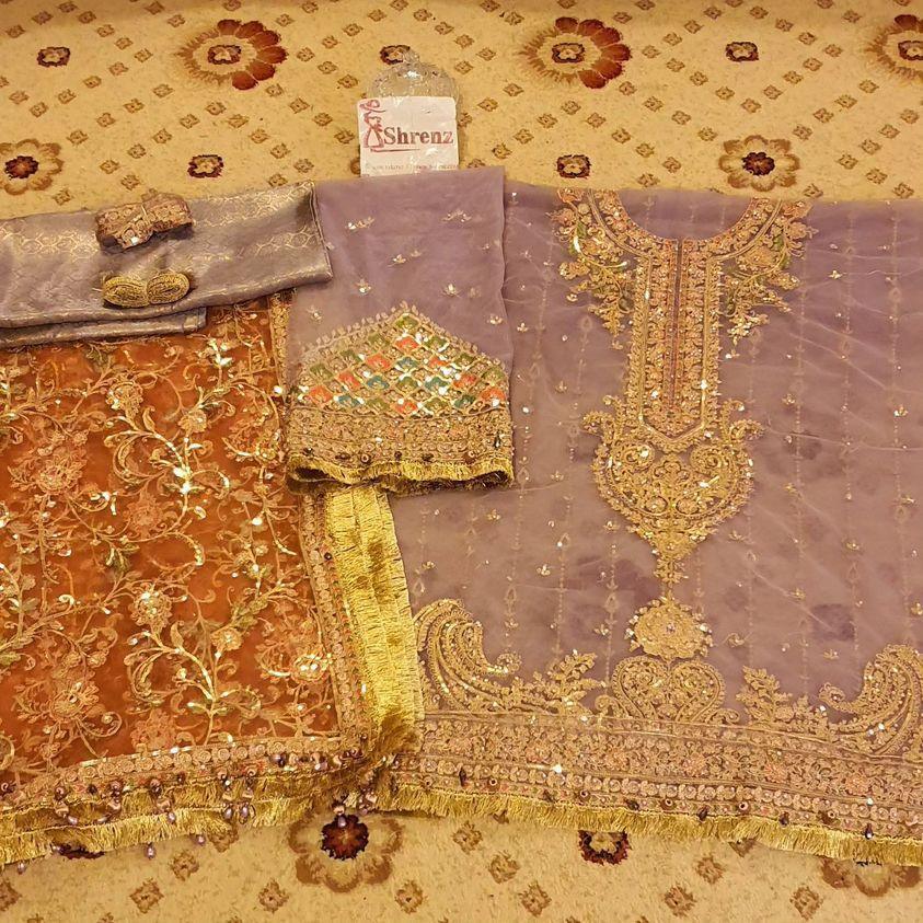 Alternative view of Maria B Purple Gharara Exclusive Master Replica