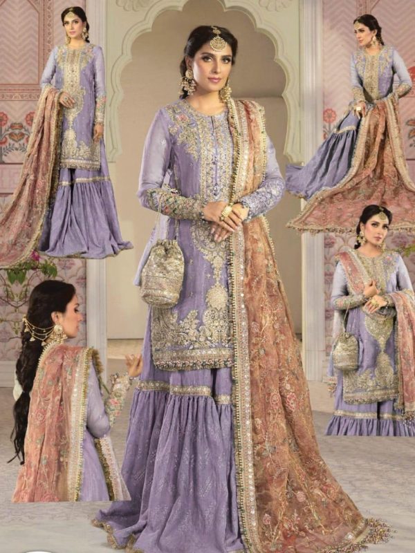 Maria B Purple Gharara Exclusive Master Replica