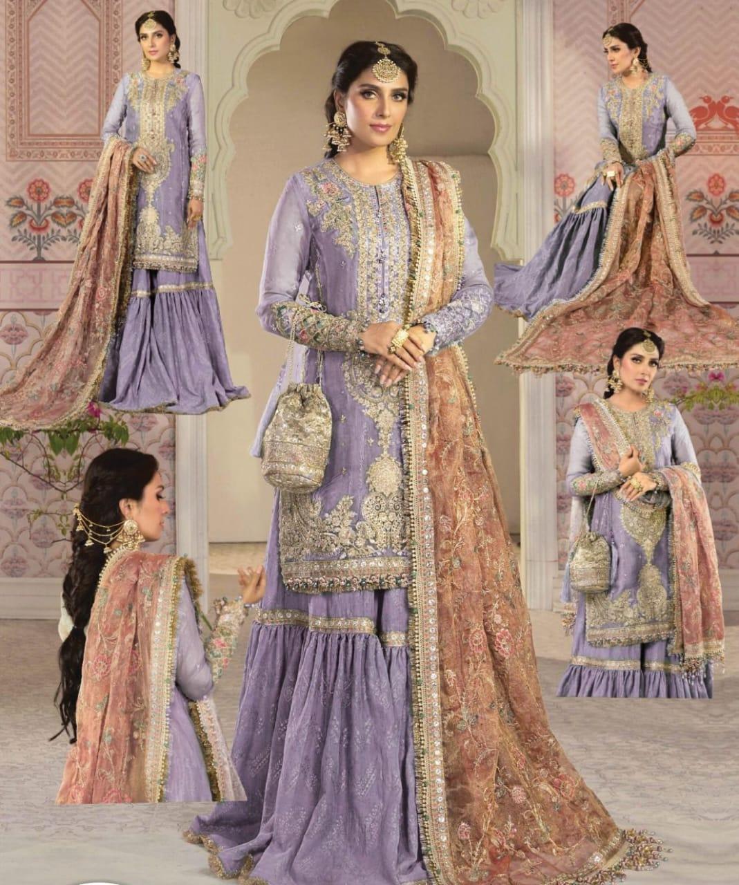 Maria B Purple Gharara Exclusive Master Replica