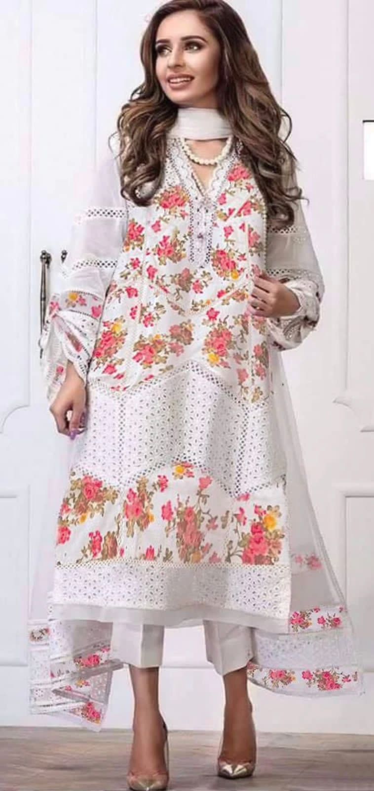 Farida Hassan White Luxury Chikankari Collection Replica