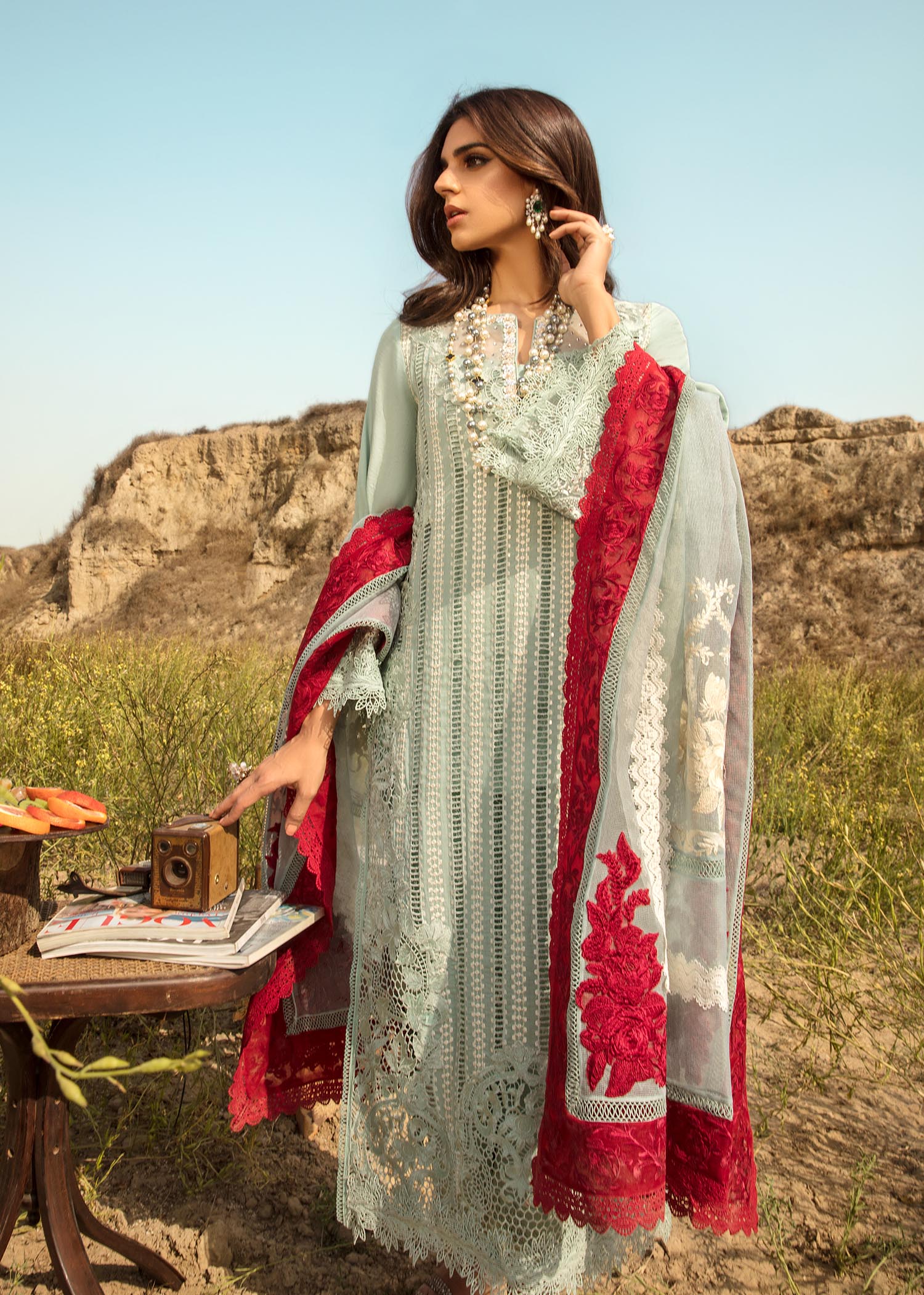 Crimson X Saira Shakira Opel Luxury Lawn Collection Replica - Image 4