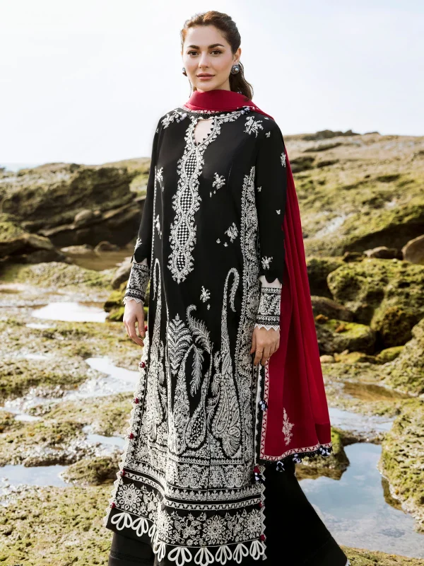 Zaha Black Luxury Lawn Collection Replica