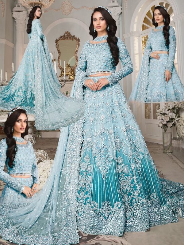 Maria B Blue Exclusive Net Maxi Replica