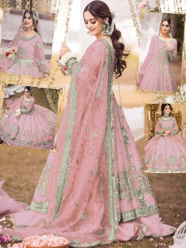 Maha Wajahat Pink Exclusive Formal Collection Net Replica