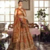 Afrozeh Orange Net Bridal Collection Replica