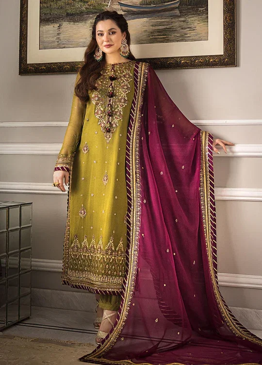 Asim Jofa Green Chiffon Formal Collection Replica