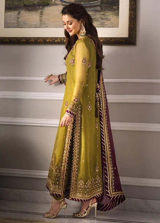 Alternative view of Asim Jofa Green Chiffon Formal Collection Replica