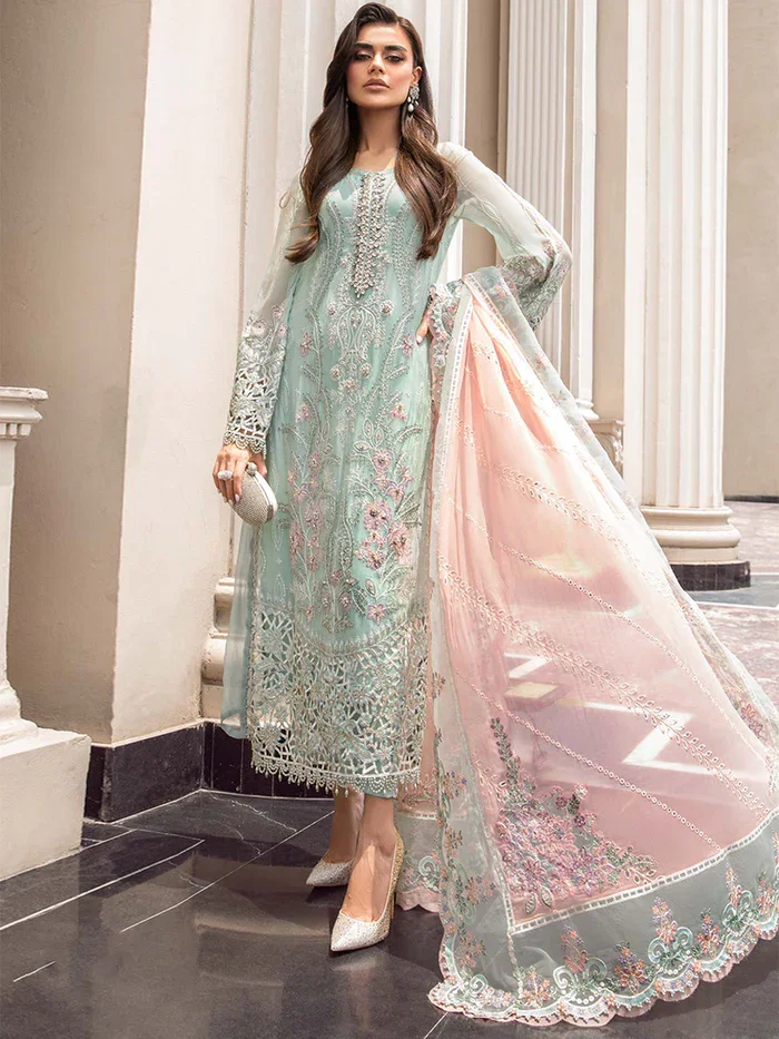 Alternative view of Maria B Seagreen Exclusive Formal Collection Chiffon Replica