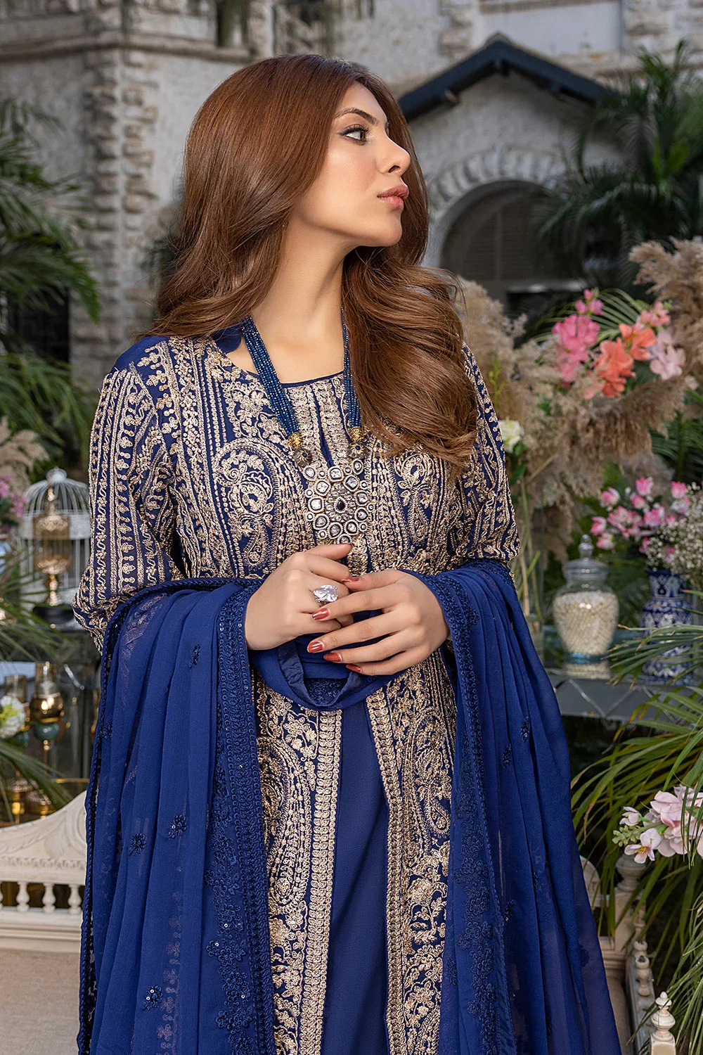 Alternative view of Azure Blue Formal Collection Chiffon Replica