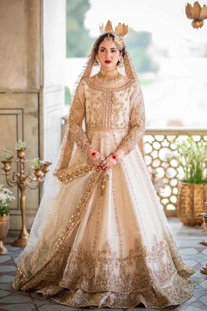 Maha Wajahat White Bridal Collection Net Replica