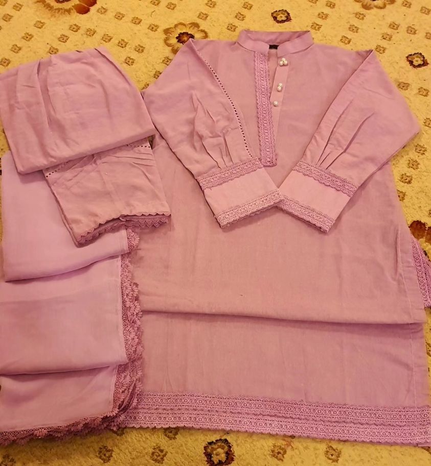 Shrenz Purple Stitched Karandi Pret Collection - Image 2