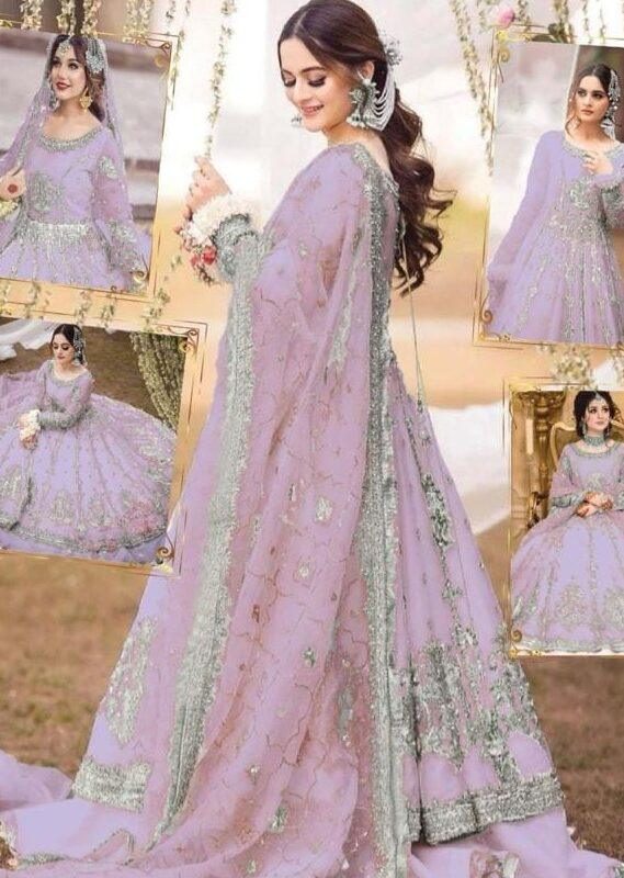 Maha Wajahat Purple Bridal Collection Net Replica