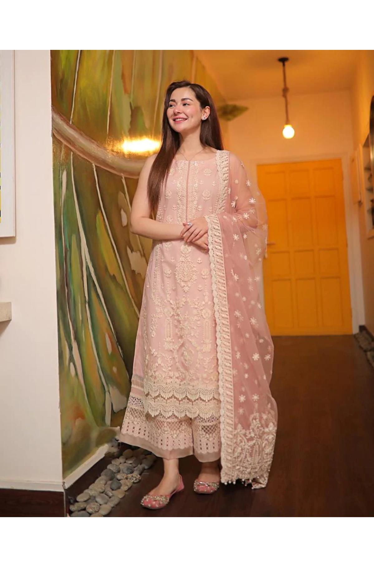 Faiza Saqlain Pink Luxury Lawn Collection Replica