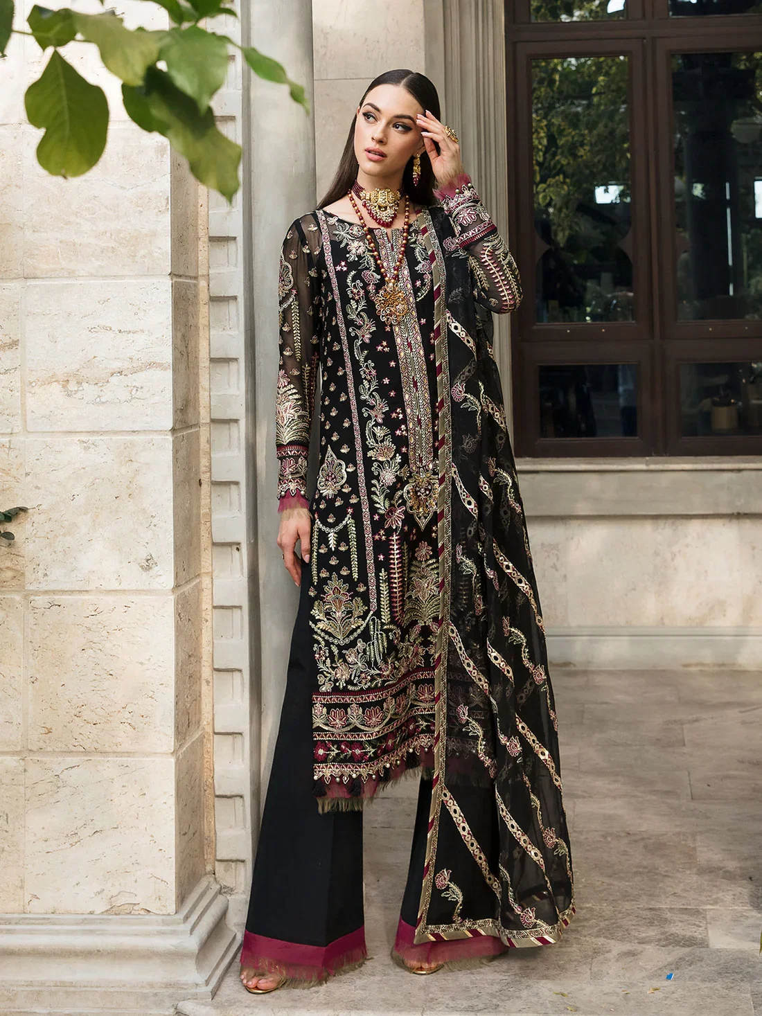 Gulaal Black Exclusive Formal Collection Net Replica - Image 3