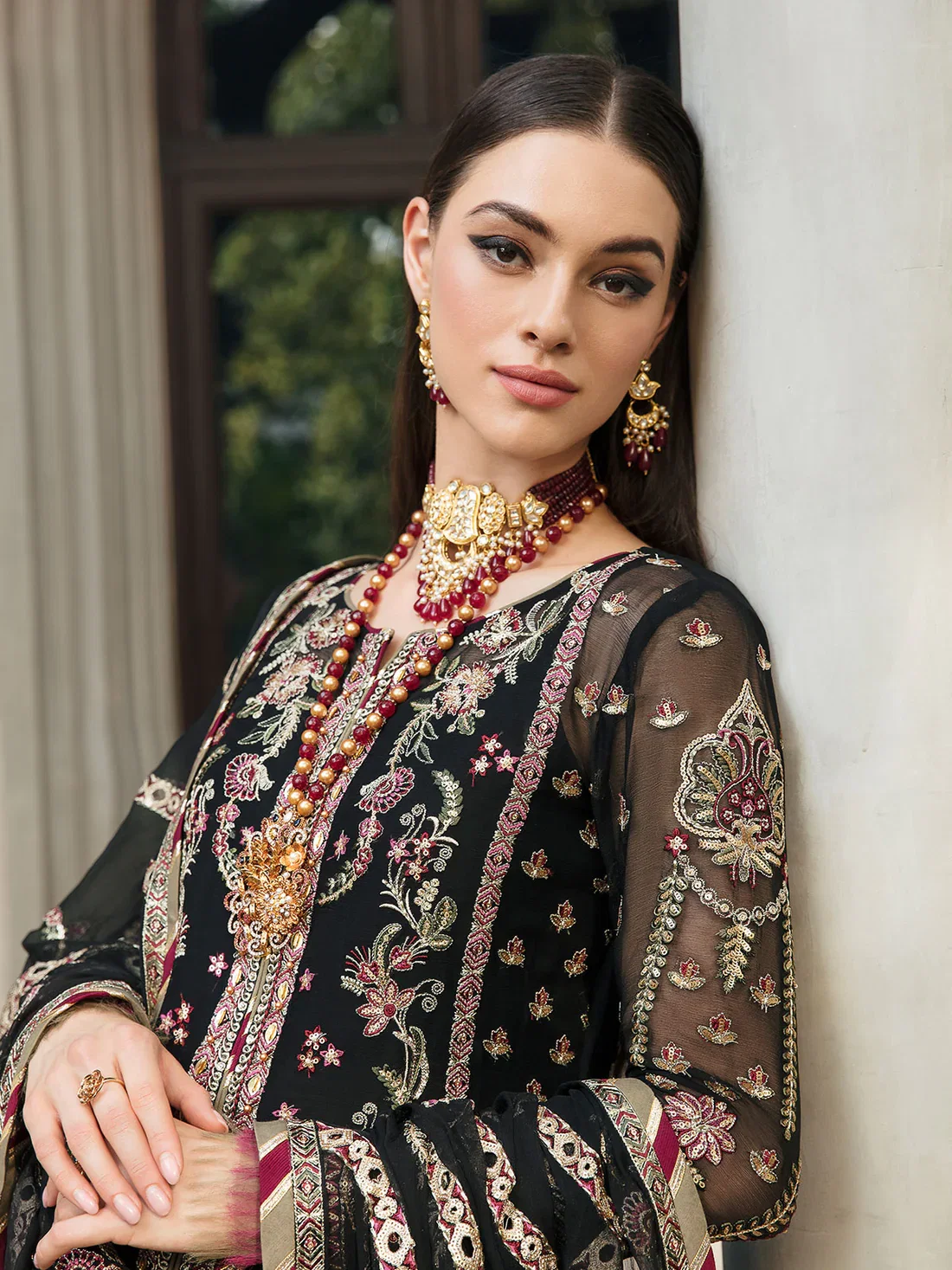 Gulaal Black Exclusive Formal Collection Net Replica - Image 5