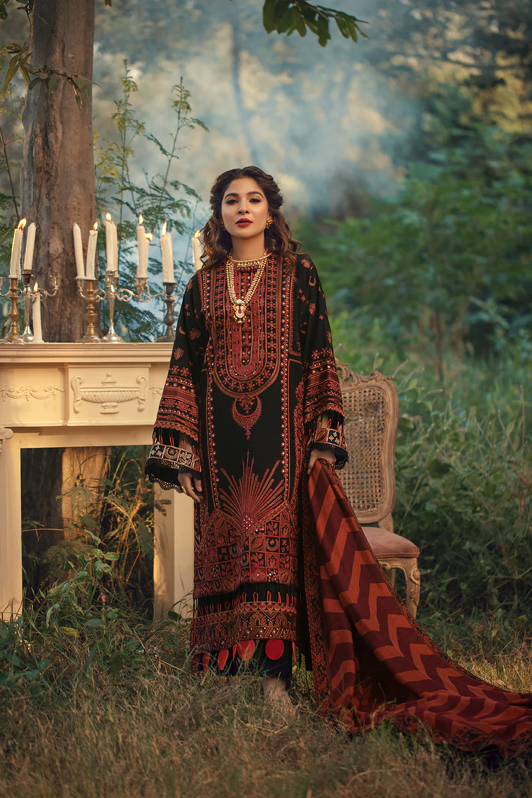 Maryam Hussain Black Luxury Lawn Collection Replica