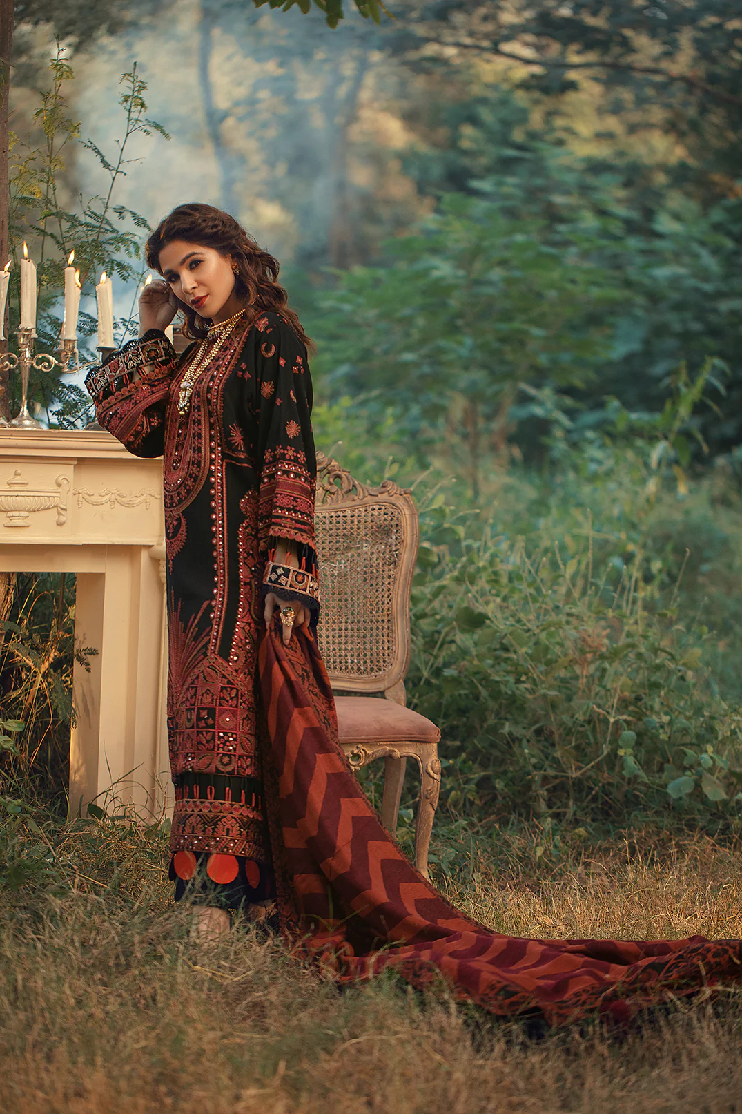Maryam Hussain Black Luxury Lawn Collection Replica - Image 2