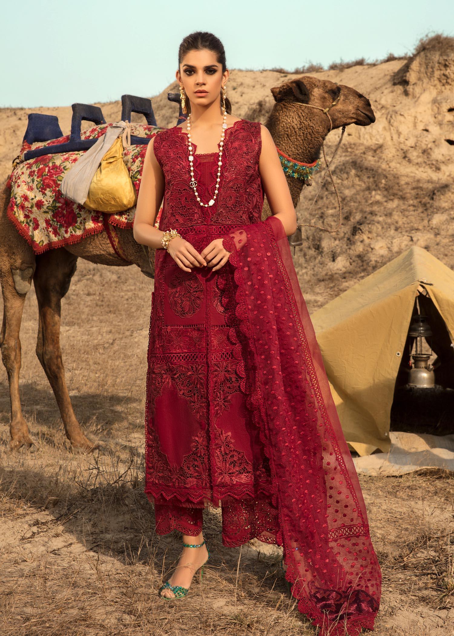 Saira Shakira Red Luxury Lawn Collection Replica