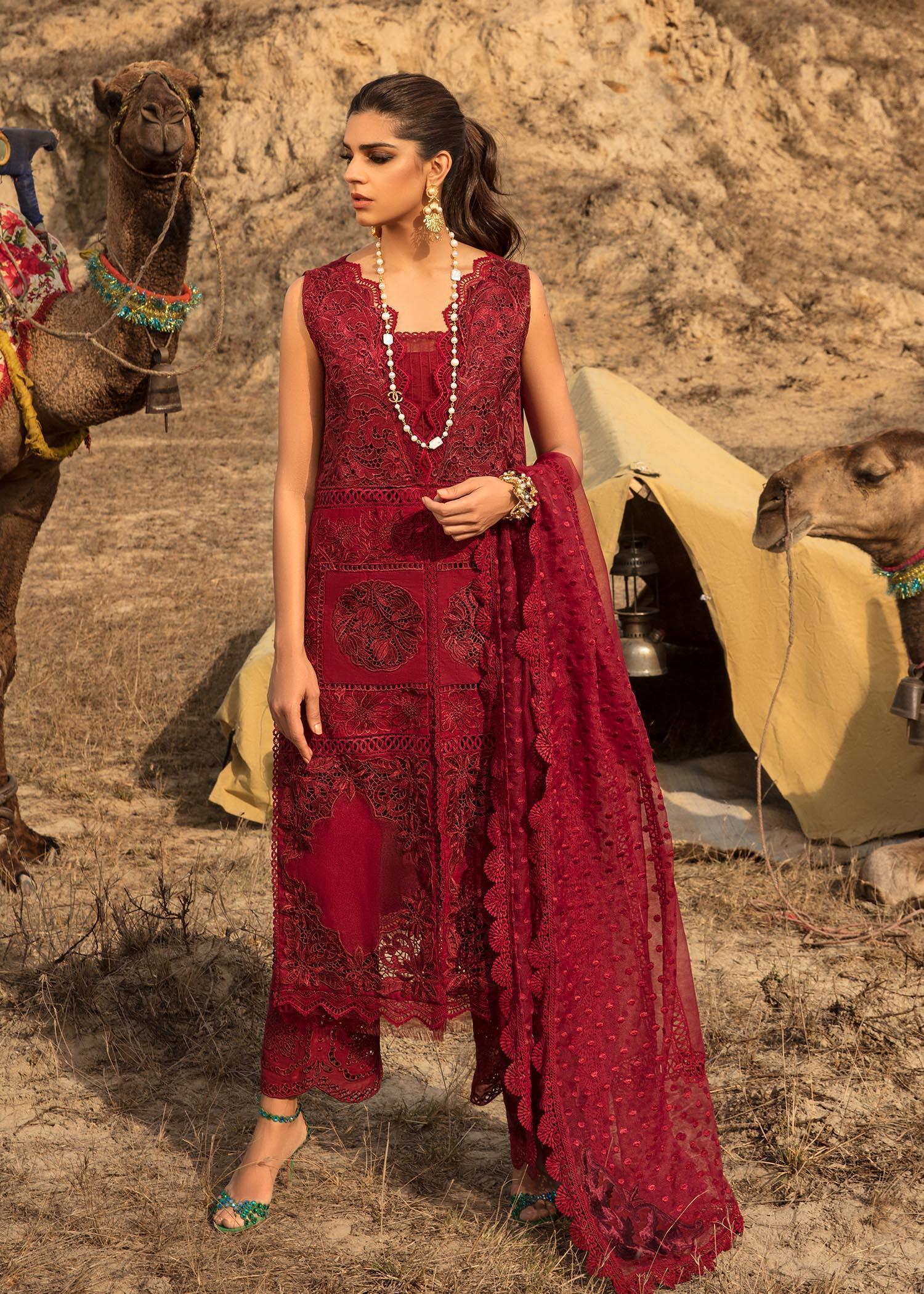 Alternative view of Saira Shakira Red Luxury Lawn Collection Replica