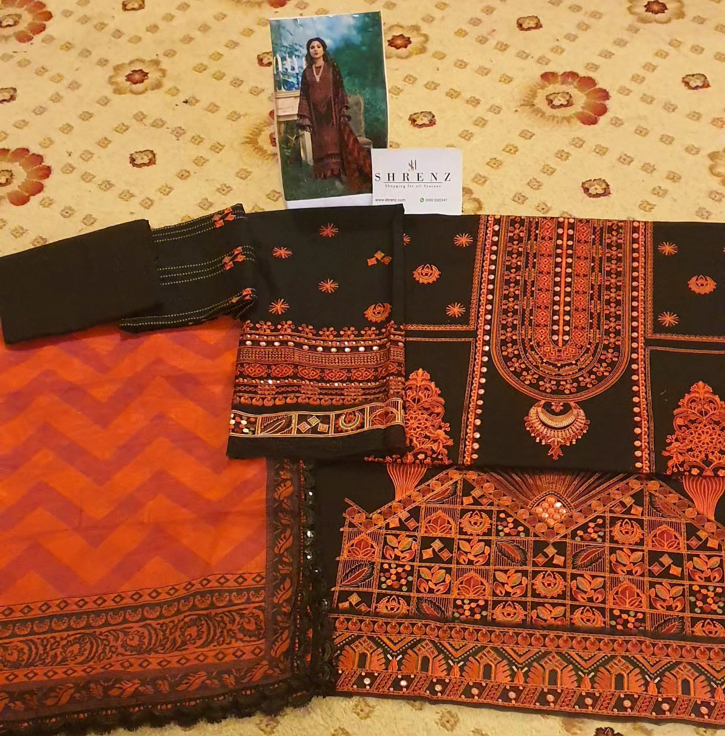 Maryam Hussain Black Luxury Lawn Collection Replica - Image 6