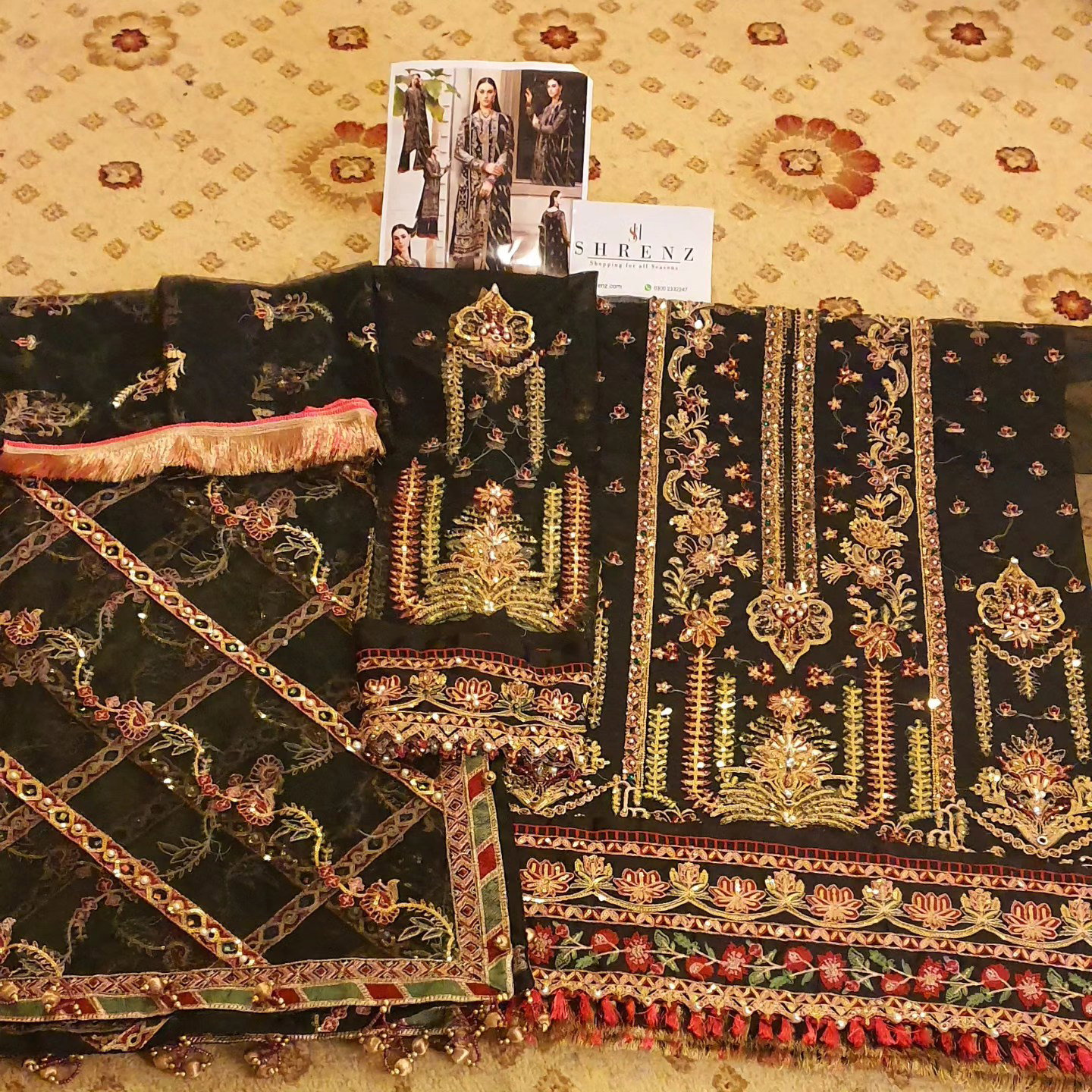 Gulaal Black Exclusive Formal Collection Net Replica - Image 6