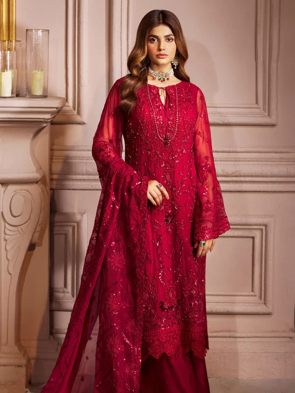 Emaan Adeel Red Formal Collection Net Replica
