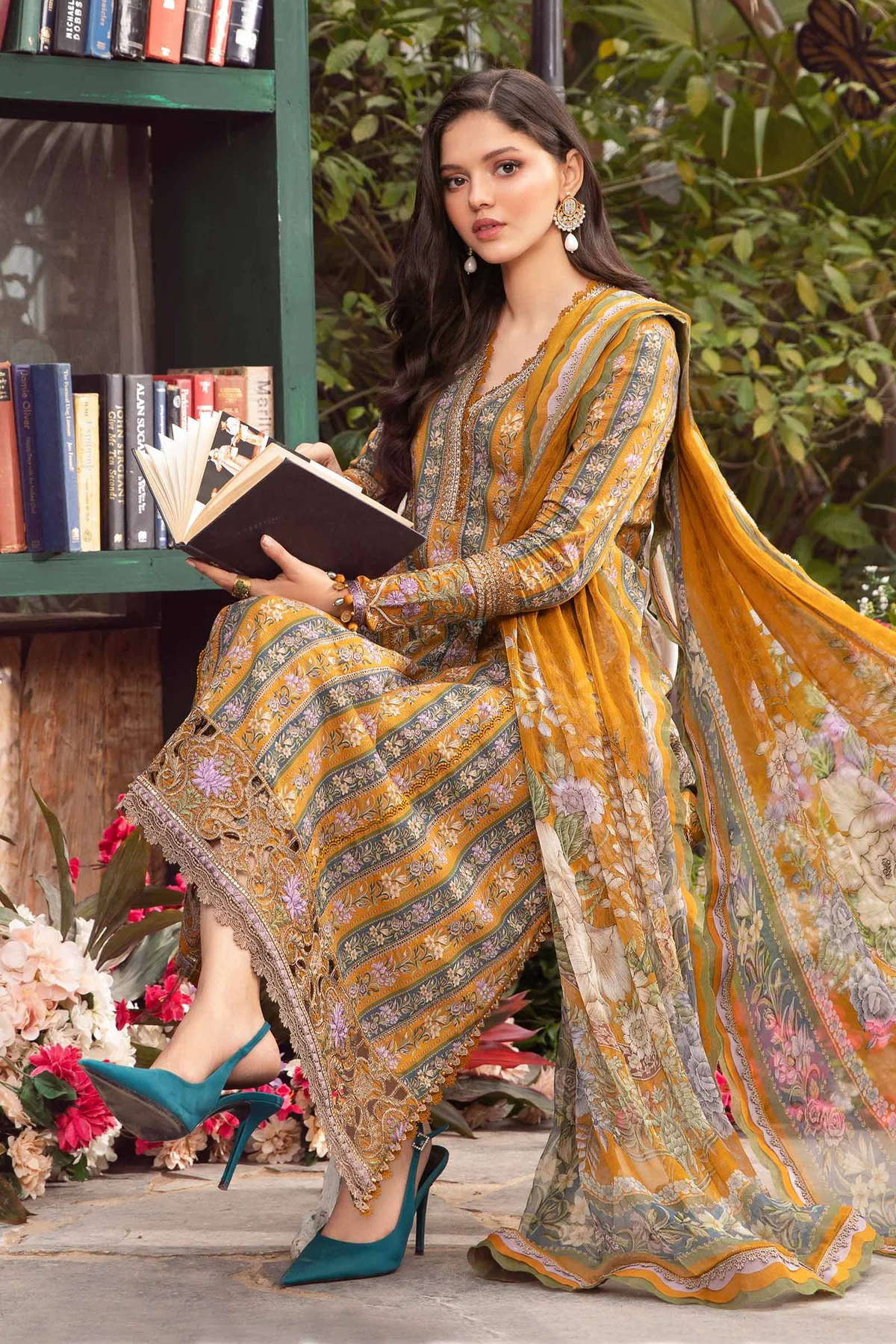Maria B Mprint Mustard Printed Lawn Collection Replica - Image 3