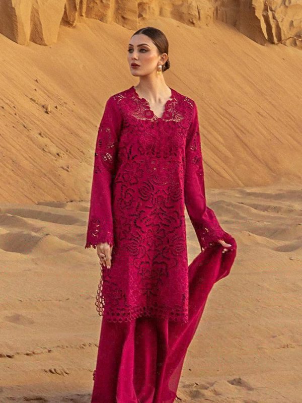 Rang Rasiya Red Luxury Lawn Collection Replica