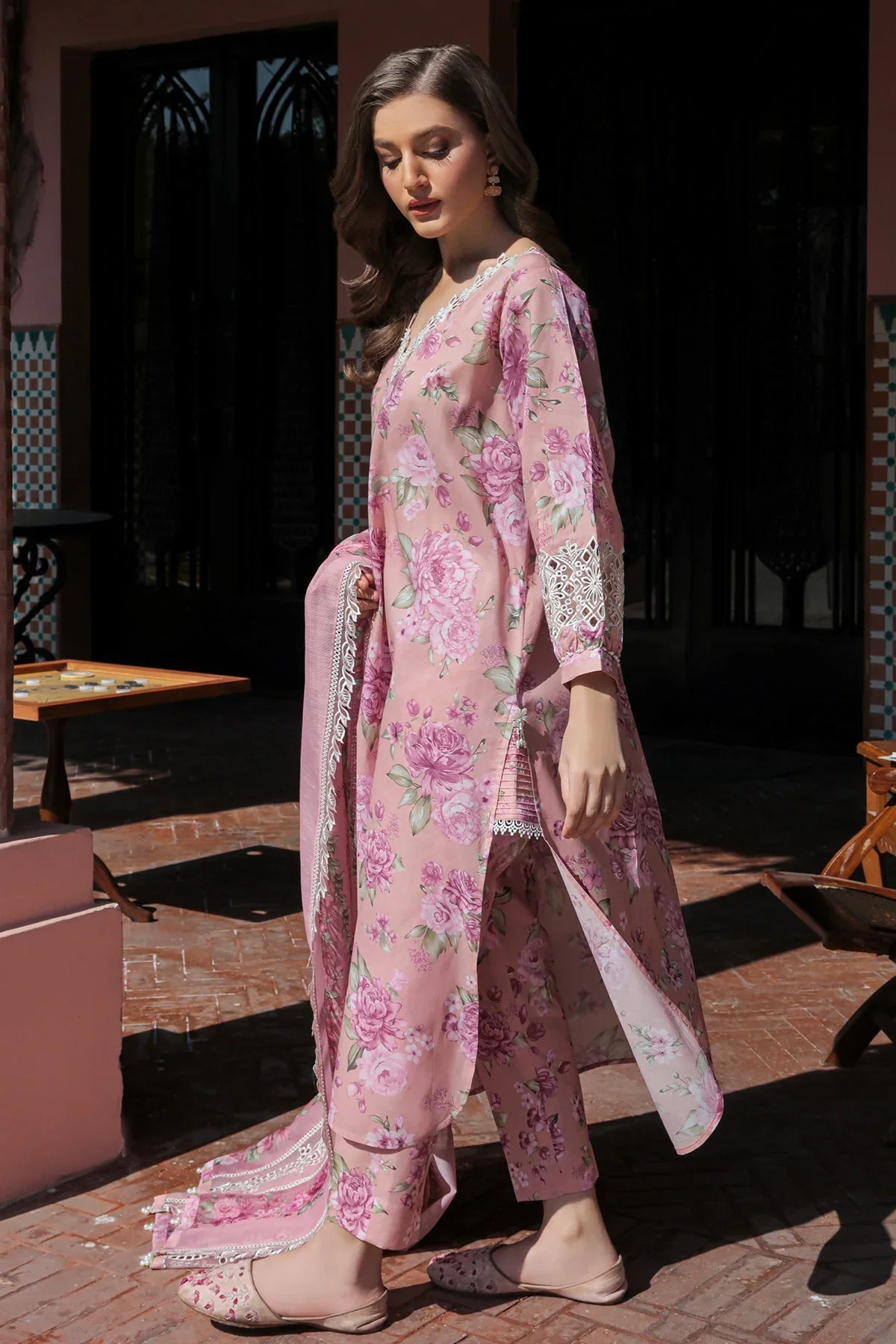 Baroque Pink Digital Printed Lawn Collection Replica - Image 2