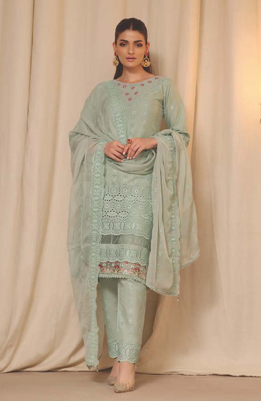Adan Libas Pistachio Luxury Lawn Collection Replica