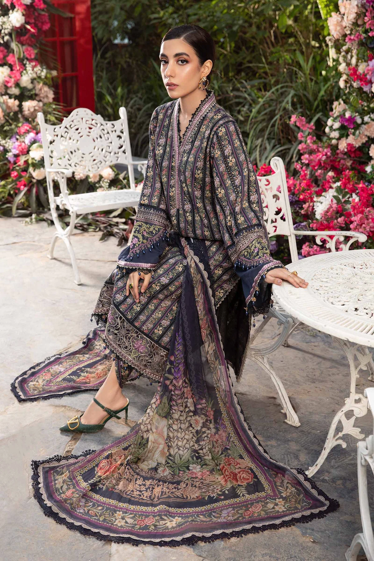 Maria B Mprint Blue Printed Lawn Collection Replica - Image 4