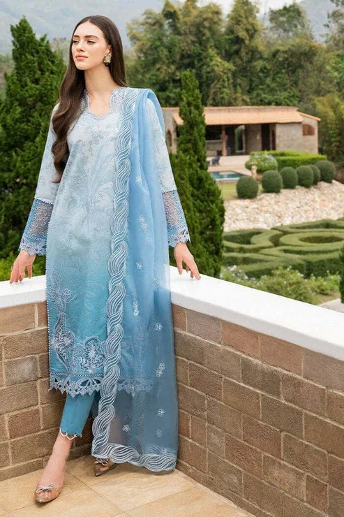 Alternative view of Mushq Blue Digital Printed Lawn Collection Replica