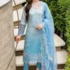 Mushq Blue Digital Printed Lawn Collection Replica