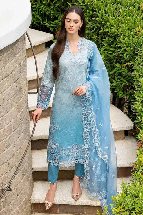 Mushq Blue Digital Printed Lawn Collection Replica