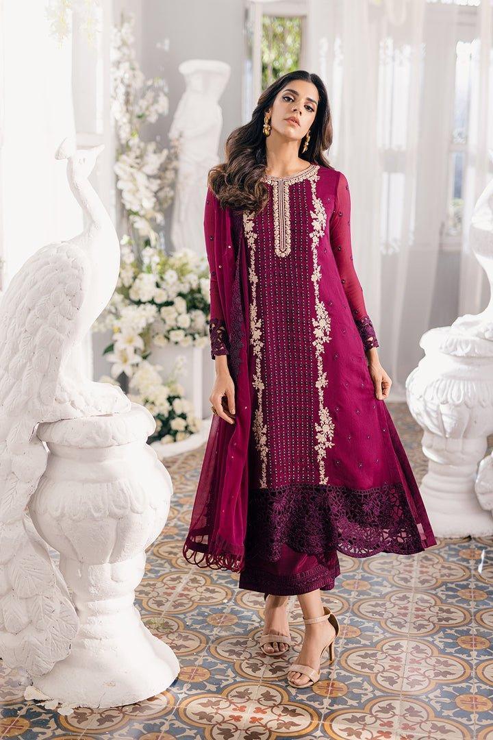 Azure Maroon Luxury Lawn Collection Replica