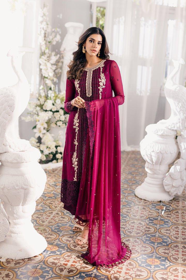 Alternative view of Azure Maroon Luxury Lawn Collection Replica