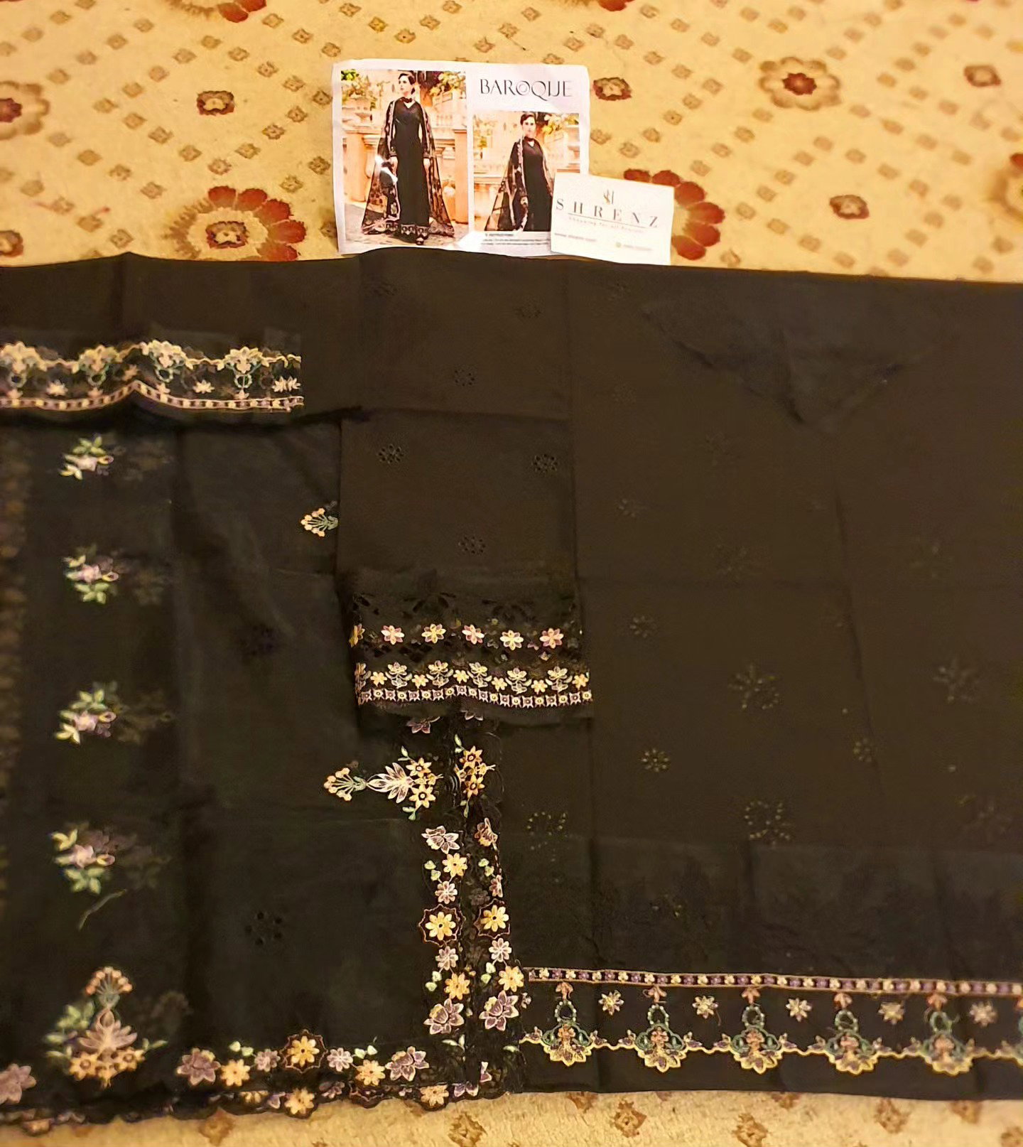 Baroque Black Luxury Lawn Collection Replica - Image 5