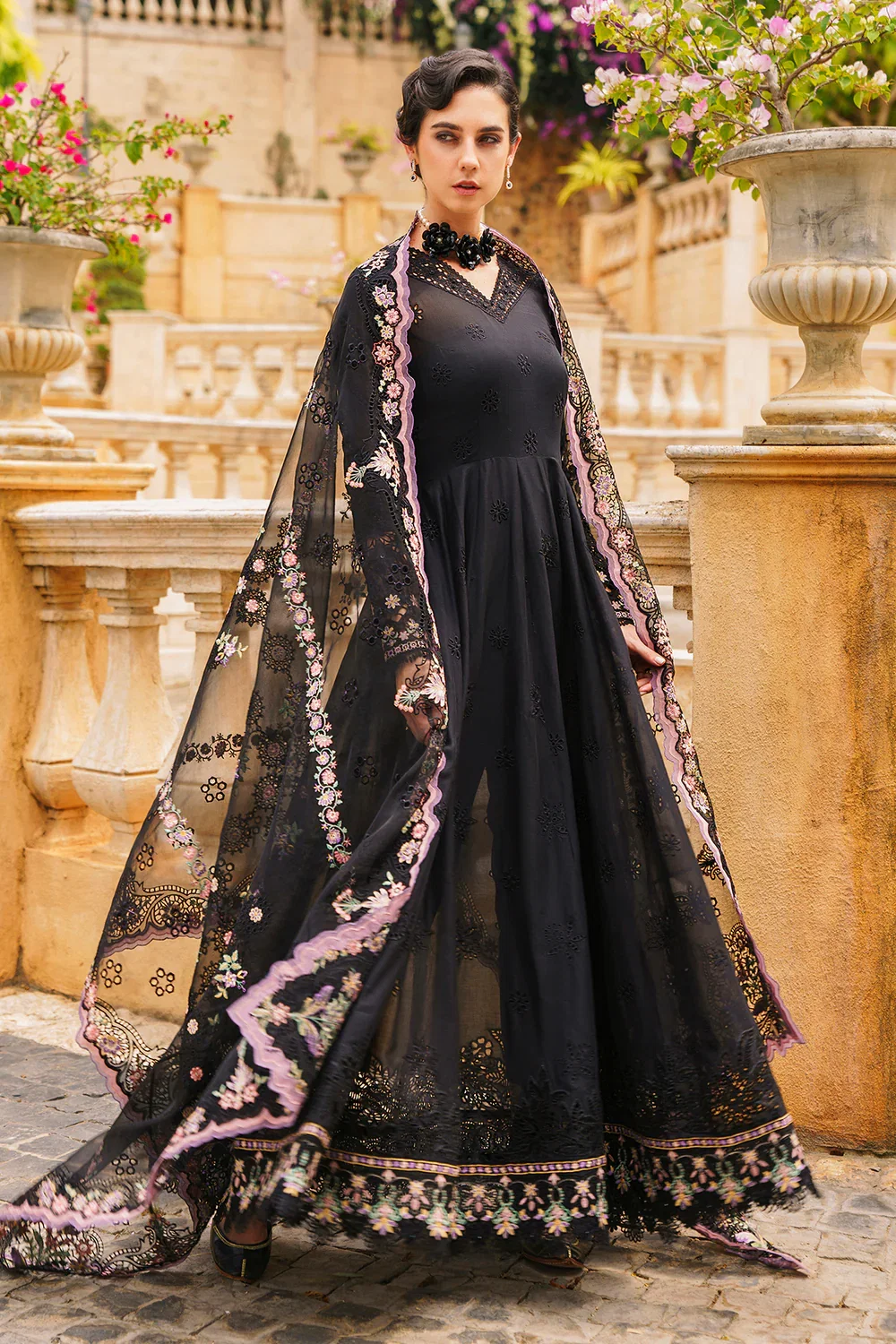 Baroque Black Luxury Lawn Collection Replica - Image 2