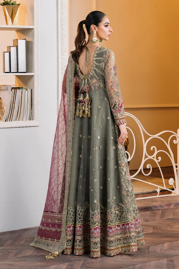 Alternative view of Baroque Green Bridal Collection Net Maxi Replica