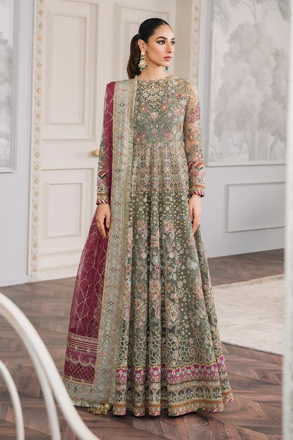 Baroque Green Bridal Collection Net Maxi Replica - Image 3