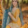 Shrenz Yellow Bridal Collection Organza Replica