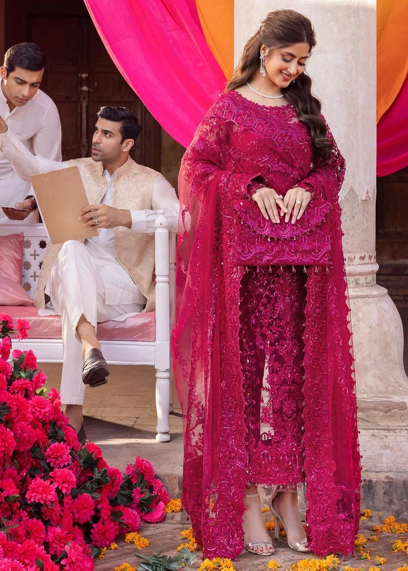 Kanwal Malik Shocking Pink Formal Net Collection Replica - Image 3