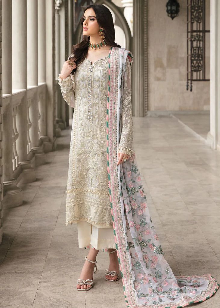 Gulaal White Formal Collection Chiffon Replica