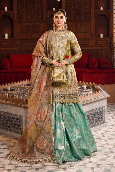 Maria B Golden Bridal Collection Maysori Replica