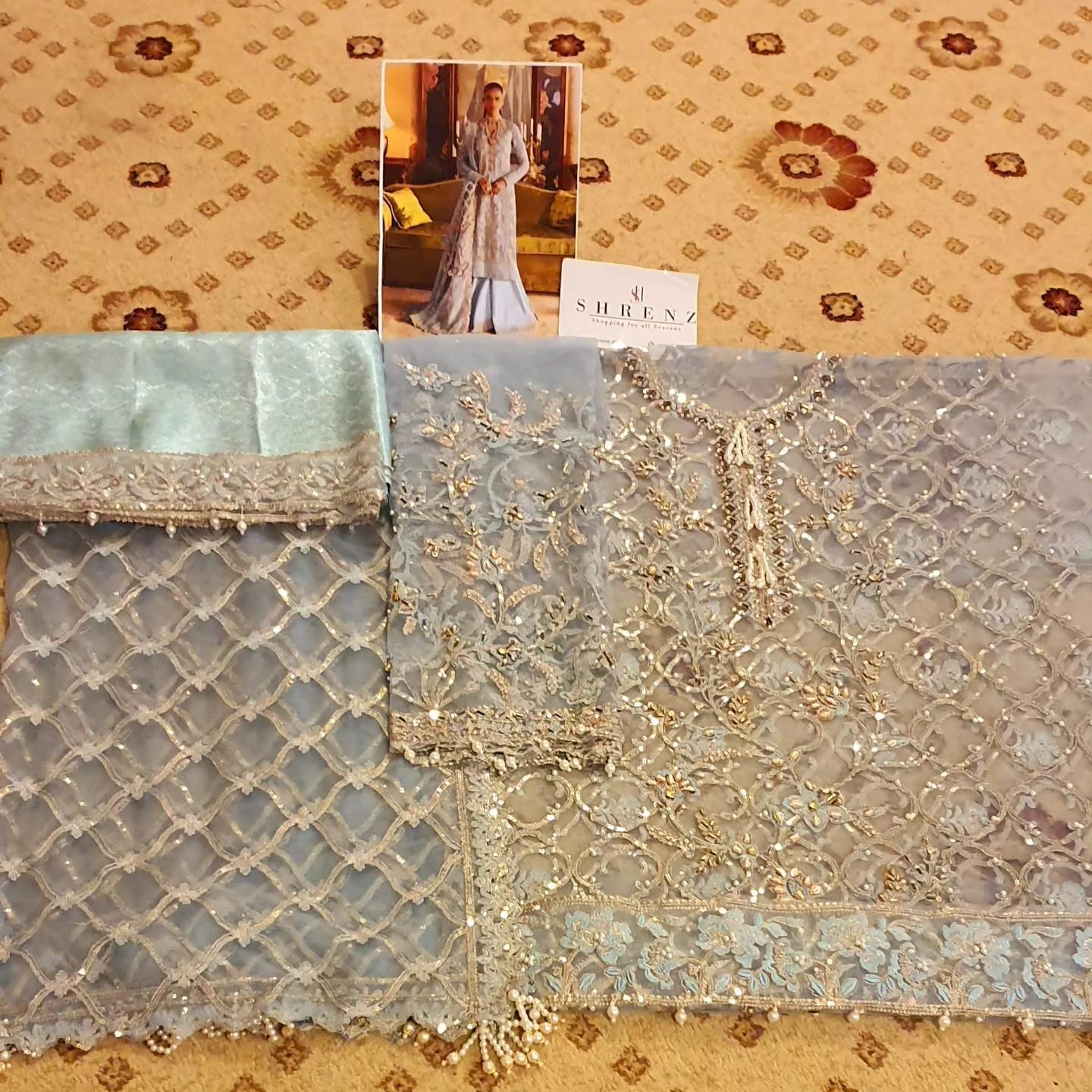 Alternative view of Bin Ilyas Blue Bridal Collection Net Replica