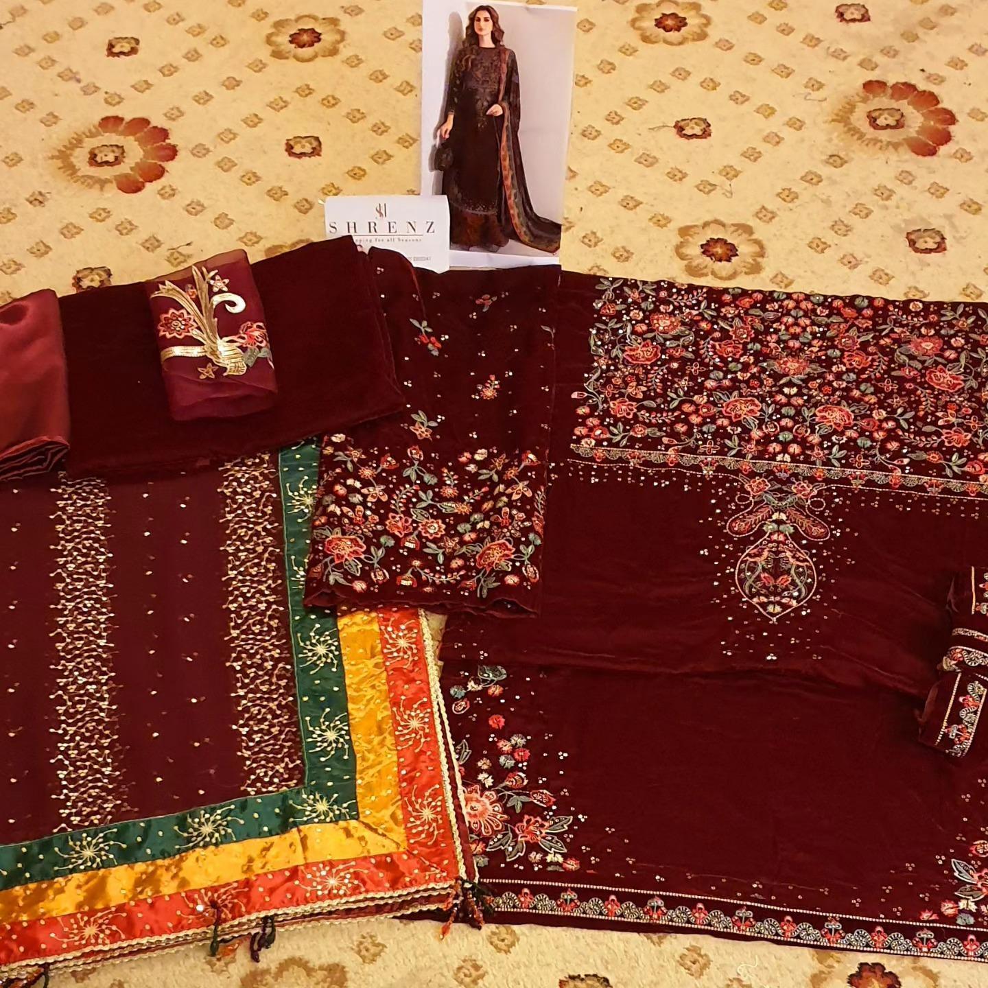 Alternative view of Jazmin Maroon Formal Collection Velvet Replica