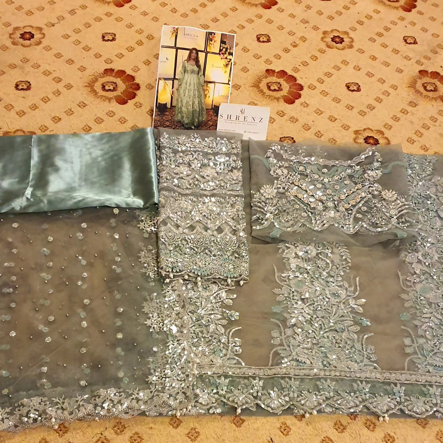 Imrozia Seagreen Bridal Collection Net Replica - Image 2