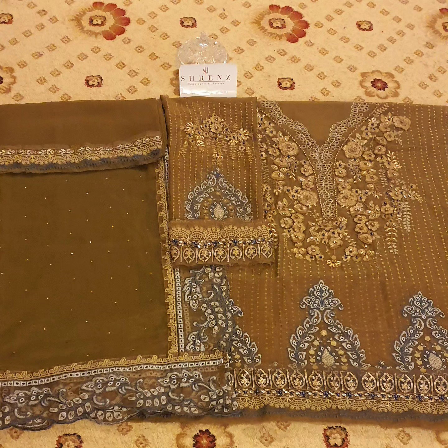 Maria B Mehendi Formal Collection Chiffon Replica - Image 5
