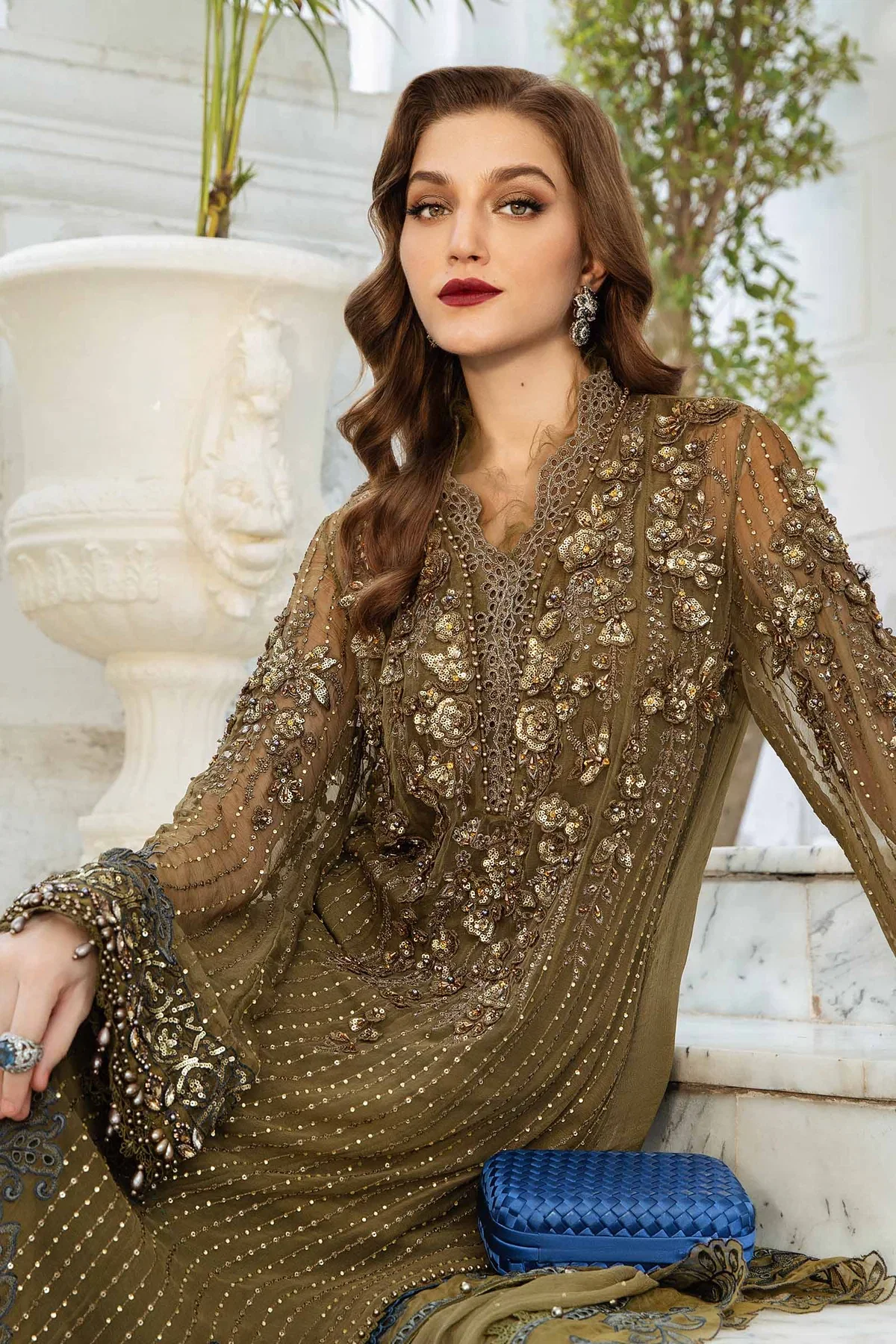 Maria B Mehendi Formal Collection Chiffon Replica - Image 3